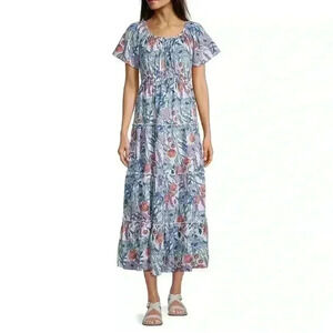 St. John’s Bay Floral Maxi Dress Sz P XXL